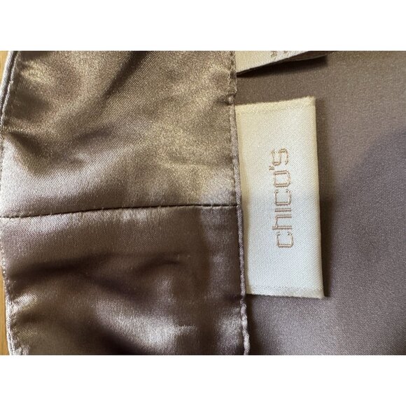 Chicos Beaded Travel Sunrise Jacket Light Cinder Size 2 Lightweight Formal NWT - Picture 3 of 16